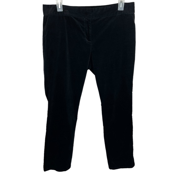 Loft | Marisa Black Velvet Straight Leg Pants - Picture 1 of 7